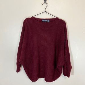 Jennifer Lauren Burgundy Knit Sweater XL